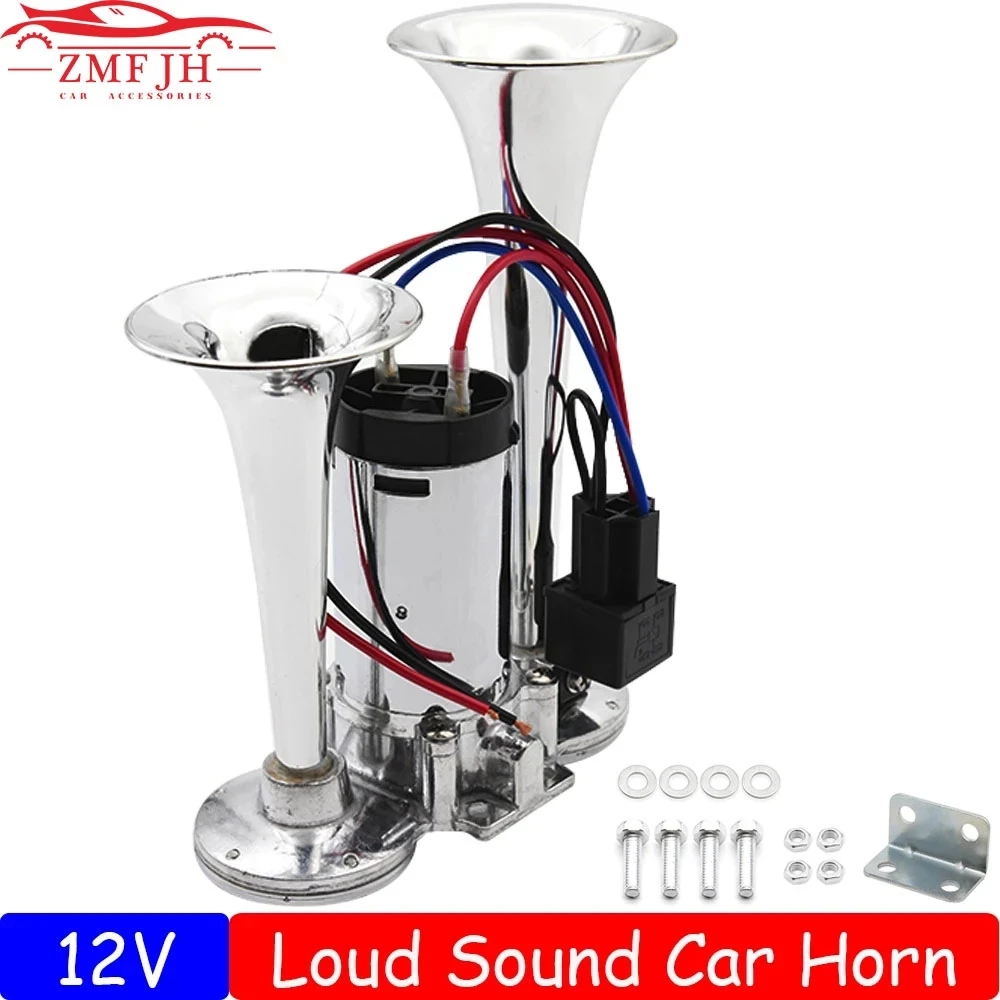 150Db Universal Super Loud Horn Dual Tone Car Air Horn Set Compressore A Tromba Con Relè A Fili Per Moto Car Boat Truck 12V