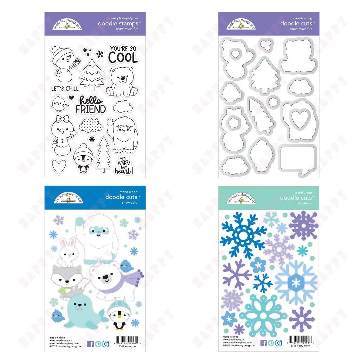 

Frosty Flurry winter Snow Much Fun Collection Stamps or Metal Cutting Dies DIY Craft Making Greeting Card Scrapbooking Snow Cute
