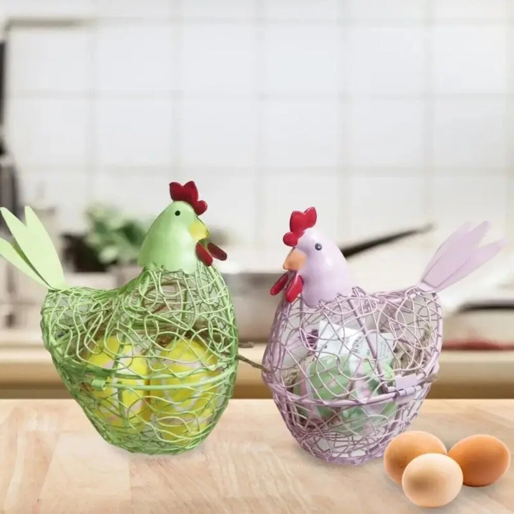 Hen Shape Egg Baskets Practical Stable Craft Easter Eggs Storage Container