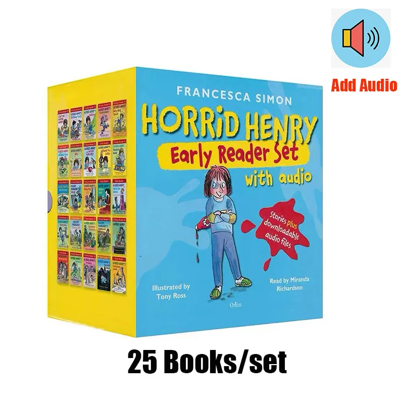25 Libri/Set Horrid Henry Early Readers Set Mischievous Henry Libri Illustrati In Inglese Con Audio