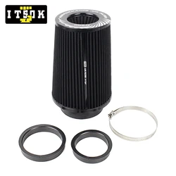 High-Performance Universal Racing Air Filter - High Flow Cold Air Intake (Black)