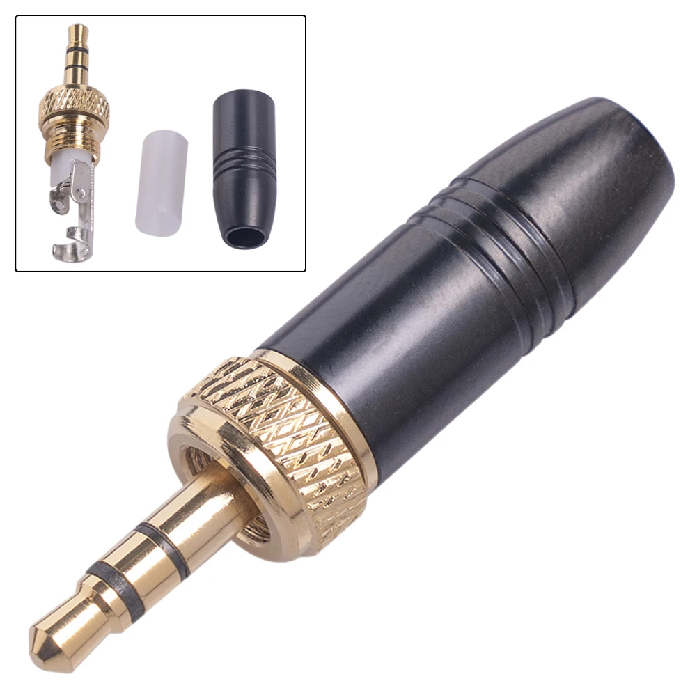 Audio Connector 3.5mm Male Stereo Mini Jack Plug Headphone Audio Solder Connector Replacement Parts for Sennheiser Wireless Microphone Cable