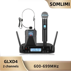 SOMLIMI 600-699MHz Single receiver Double Handheld Microphone Handheld High Quality