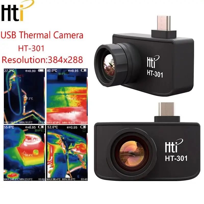 HTI & USB Infrared Thermal Imager HT-101/102/203/301 IR THermal Imaging Camera Device for Android Type C Mobile Phone
