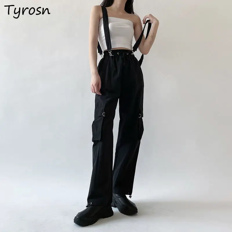 

S-3XL Pants Women Overalls Ankle-tied Safari Style High Waist Vintage Streetwear Chic Hipsters Casual Sporty Stylish Unisex Ins