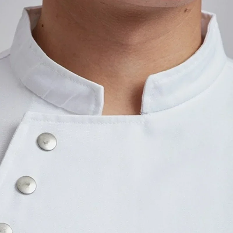 Unisex Chef Restaurant Jacket Short Sleeve Chef Coat Men Women Kitchen Wear Waiter Bakery Uniform