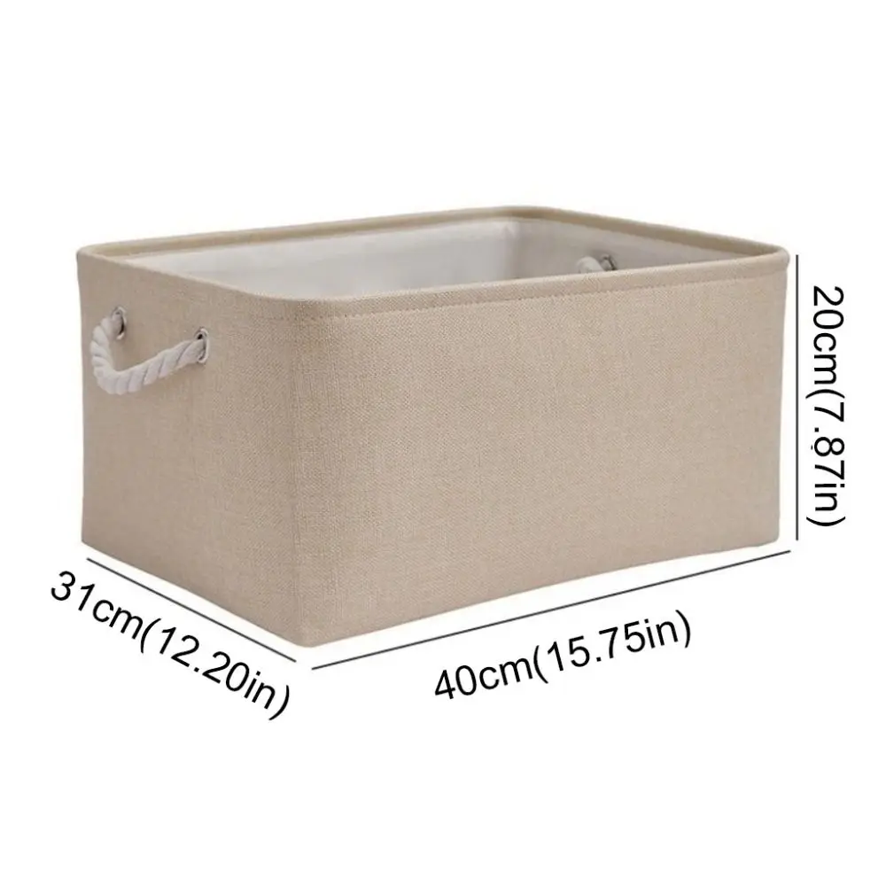 Storage Bins Collapsible Laundry Basket Rectangular Linen Toys Storage Box with Handle Portable Folding Storage Baskets Bedroom