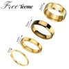Freeteeme Punk 2mm/4mm/6mm/8mm Wide Simple Rings for Women Men Stainless Steel Smooth High Polished Wedding Finger Rings Jewelry 1