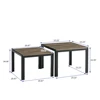 Nesting Coffee Table Set of 2, Square Modern Stacking Table with Wood Finish for Living Room, Oak Grey 3
