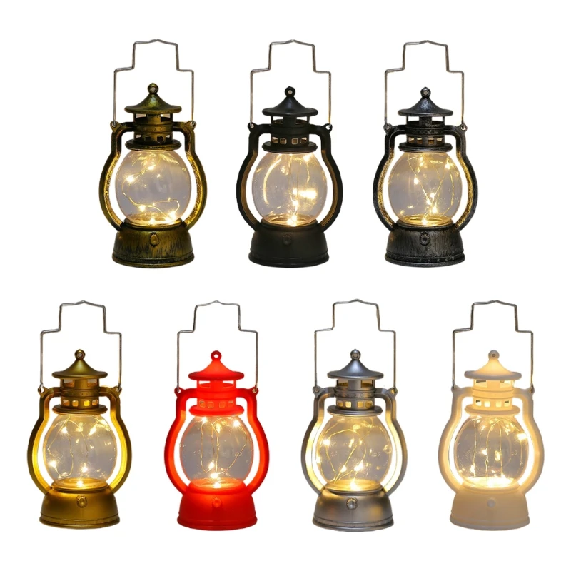 

Battery Operated Vintage LED Lantern Outdoor Decoration Hanging Lights for Camping and Decorative Use 7 Colors to Choose