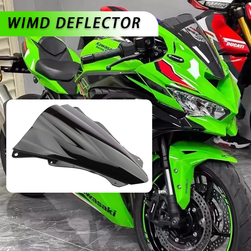 

Новый ветровой экран ветрового стекла для Kawasaki Ninja ZX-4RR ZX4RR ZX-4R ZX4R 2023 + аксессуары для мотоцикла с двумя пузырьками