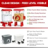 Large Chicken Feeder and Waterer Set 3.1 Gallon/26.4 Pounds, Automatic Chicken Waterer with 4 Cups and 3 Feeder Ports No Waste