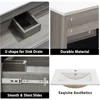 Bathroom Vanity Wall Mounted Floating Vanity Two Drawers Storage Cabinet with Ceramic Integrated Sink 4