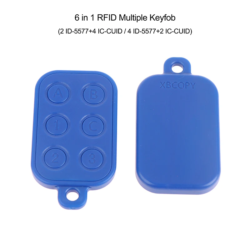 RFID Multiple Keyfob 6 in 1 125khz T5577 EM ID IC 13.56Mhz 1k S50 UID Card Key