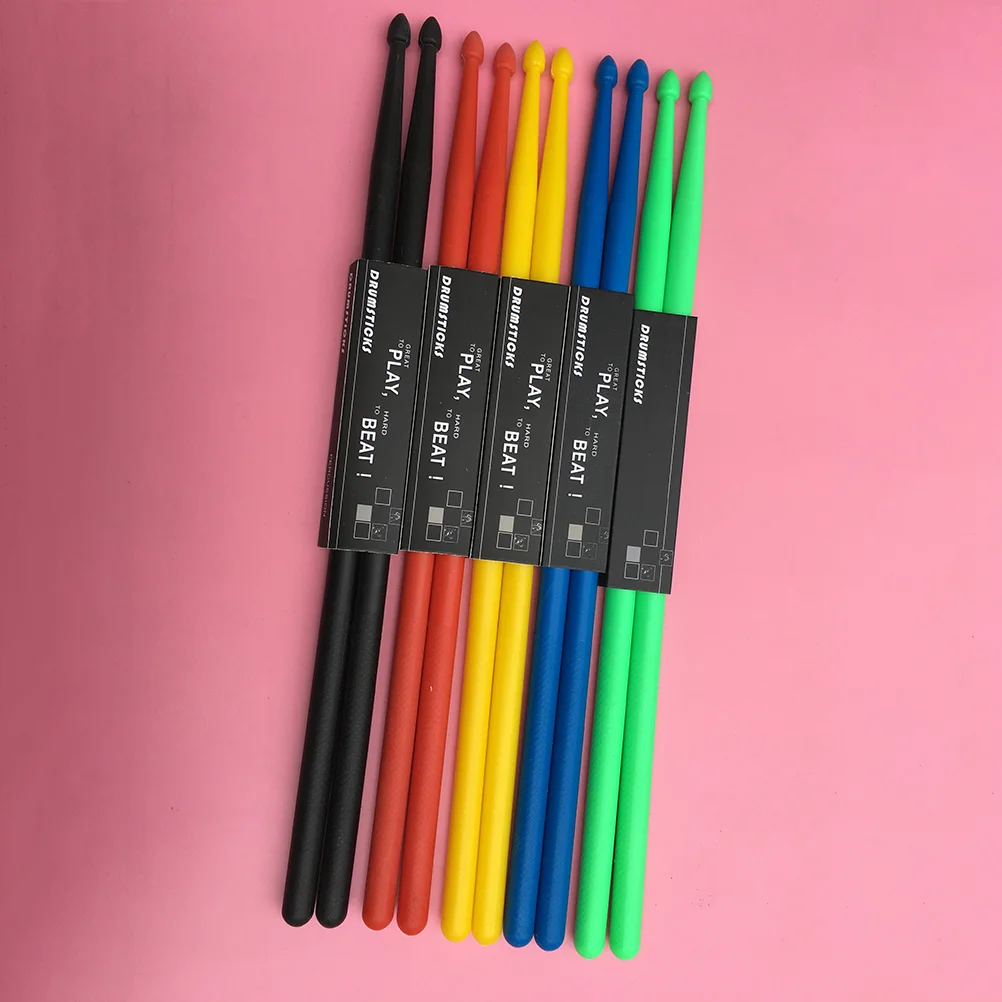 5 Pairs of Percussion Drumstick Nylon Dip Drumsticks Drum Accessories