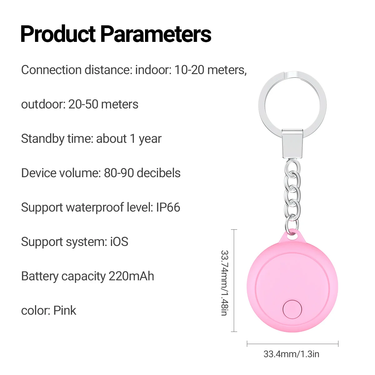 Portable GPS Smart Tracker Air Tag Pink Mini Loss Prevention for Find Me Luggage Tracker Pet Finder Backpack Loss