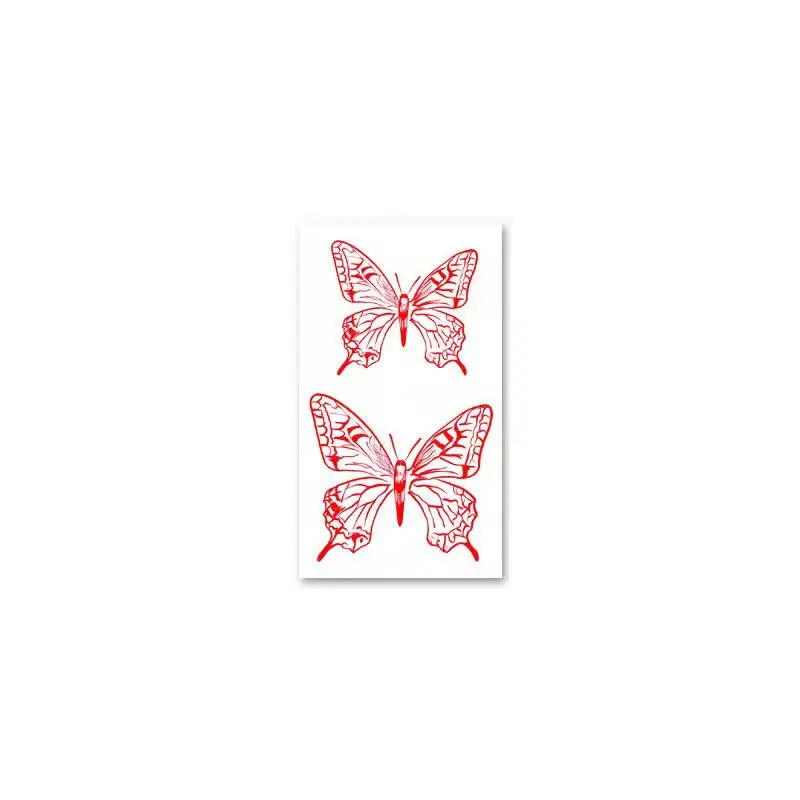 Waterproof Temporary Tattoo Sticker Red Butterfly Pattern
