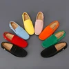 Fall Men Loafers Genuine Leather Casual Shoes Breathable Driving Shoes Fashion Moccasins Green Cow Suede Loafers Office Shoes