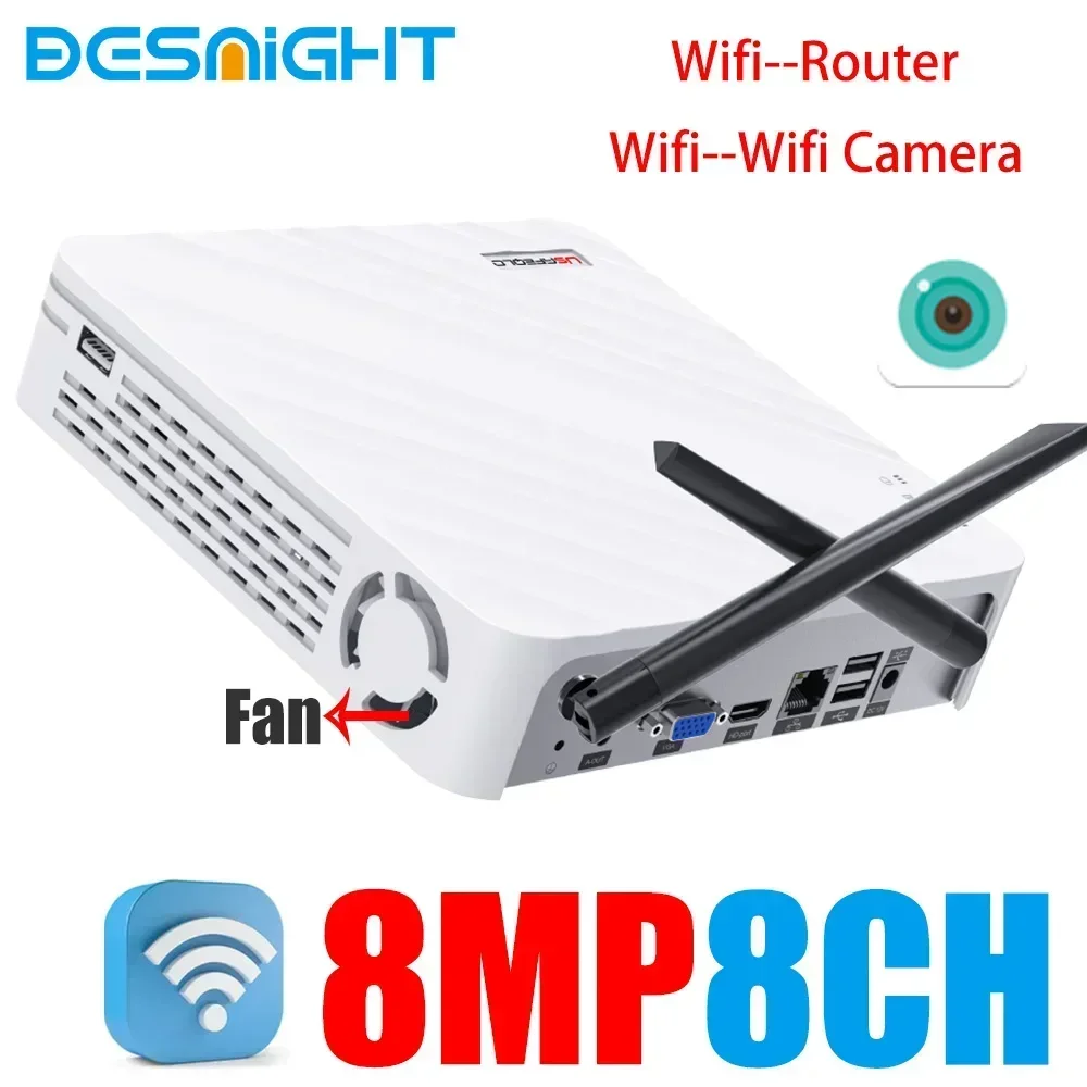 Mini Wifi Nvr Per Icsee Wifi Camera Support Wifi To Router Smart Motion Detection Per 8Ch 5Mp 3Mp Ip Camera Face Detection