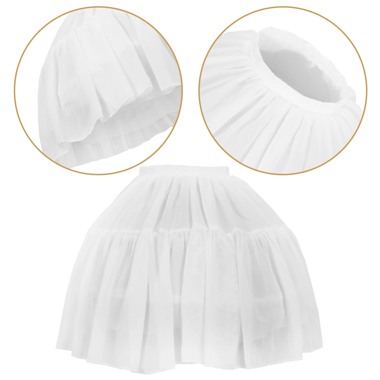 Pannier Tutu Skirt Short Tulle Costume Underskirt Fabric Adjustable Petticoat Gauze Bubble Women's