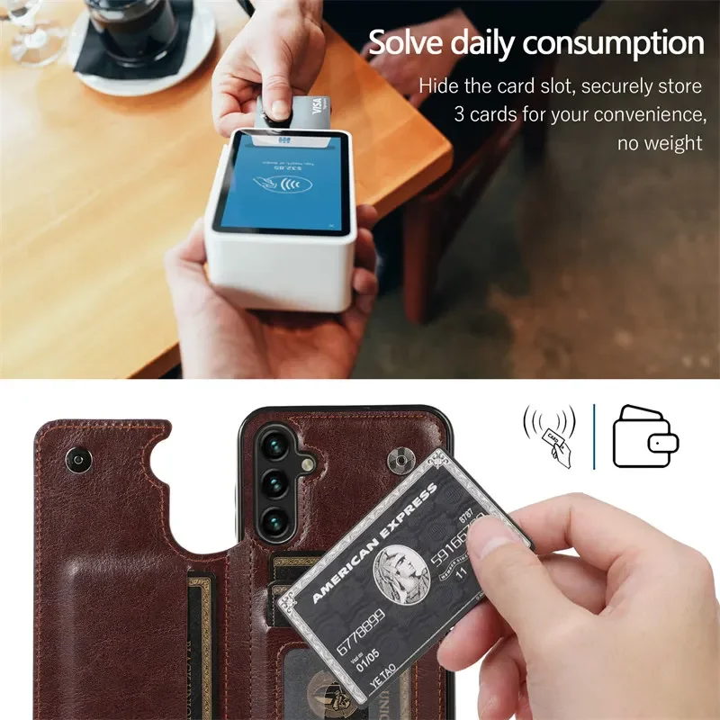 Luxurious Flip Leather Wallet Phone Case with Card Holder Back Cover