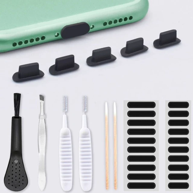 Kit de nettoyage de port de charge de téléphone portable, prise  anti-poussière pour iPhone 14, 13 Pro Max, outil de nettoyage de clavier  d'ordinateur, brosse de nettoyage - AliExpress