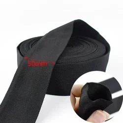 Durable Black Hollow Nylon Webbing for Bags and DIY Projects (Black - 50mm)