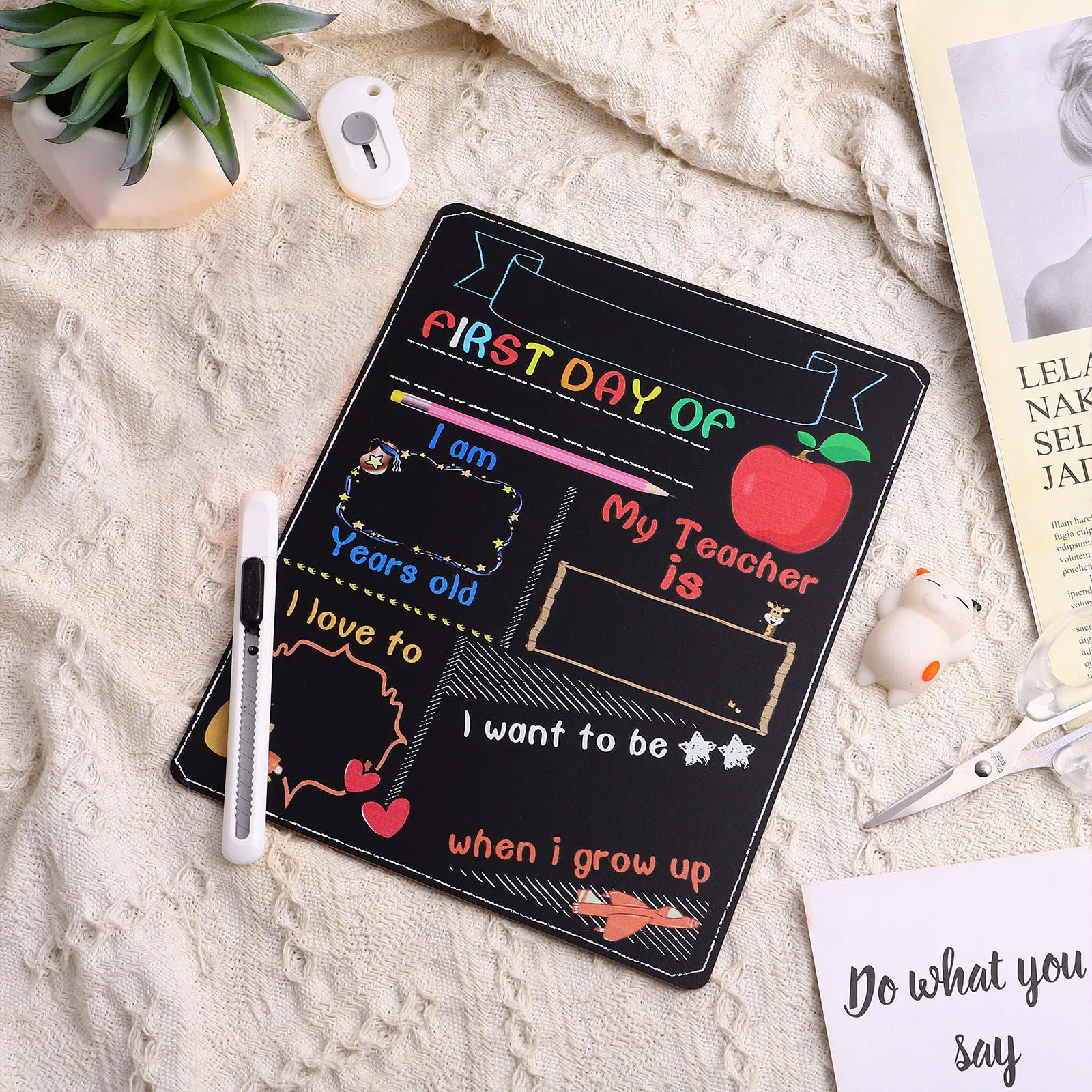 Sign Of Chalkboards Board First Small Last Chalkboard Student Blackboard Message And 1St Back To Chalk Craft Photo Board