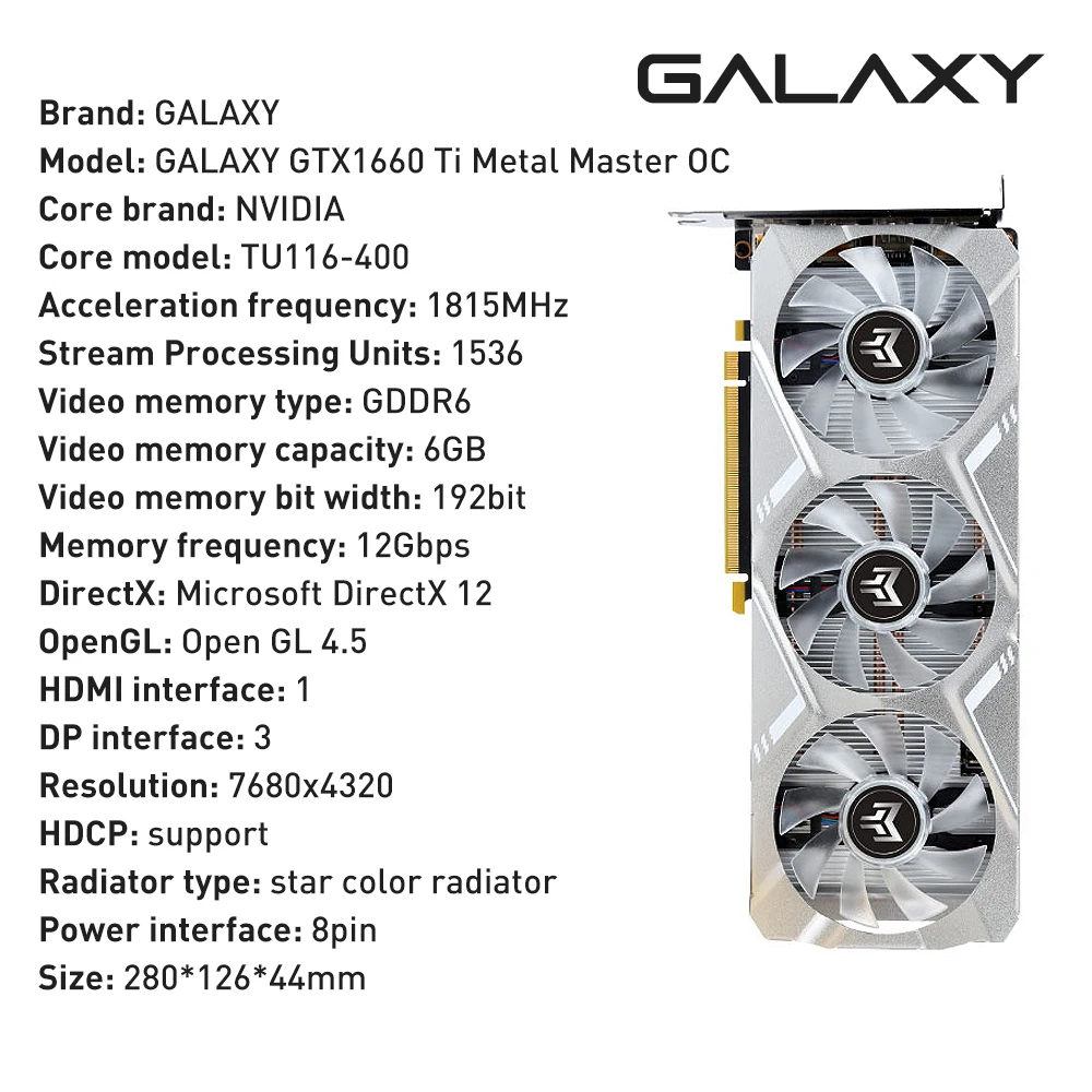 GALAXY NEW GTX 1660 1660 Super Ti 1660S 6G GAMING Graphic Card GDDR6 6G 192Bit Video Cards GPU CPU Motherboard placa de video gpu pc