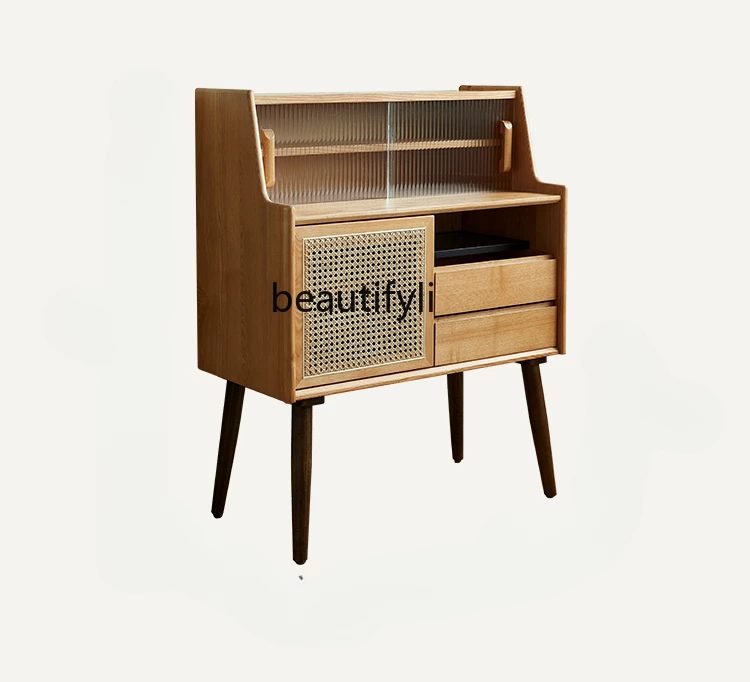 

Nordic Retro Sideboard Cabinet Kitchen Cabinet Solid Wood Living Room Wall Storage Storage Low Cabinet
