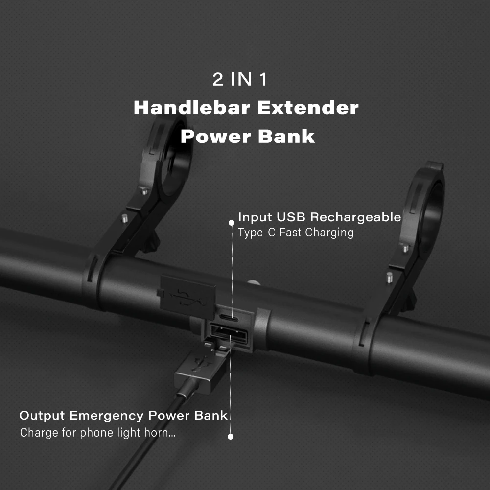 MTB Handlebar Extender Bicycle Extension Bracket Bar Bike Headlight Mount Gopro Phone Holder Support Rack Handlebar Adapter
