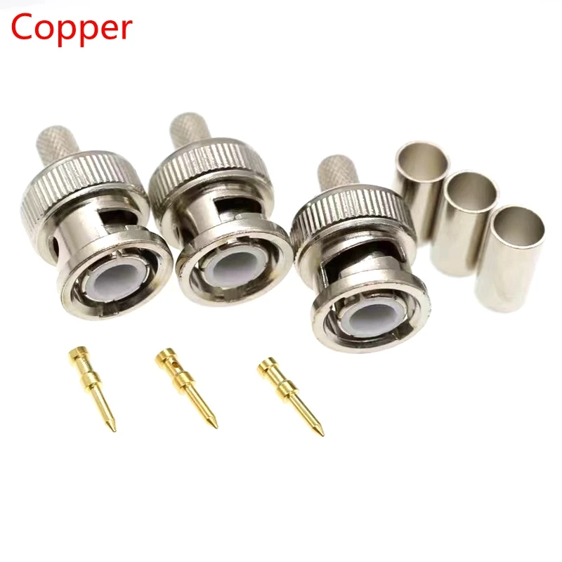 

1-10Pcs Q9 BNC Plug Connector Q9 BNC Male Crimp for RG58 RG142 LMR195 RG400 Cable Coaxial RF Fast Delivery Brass Copper