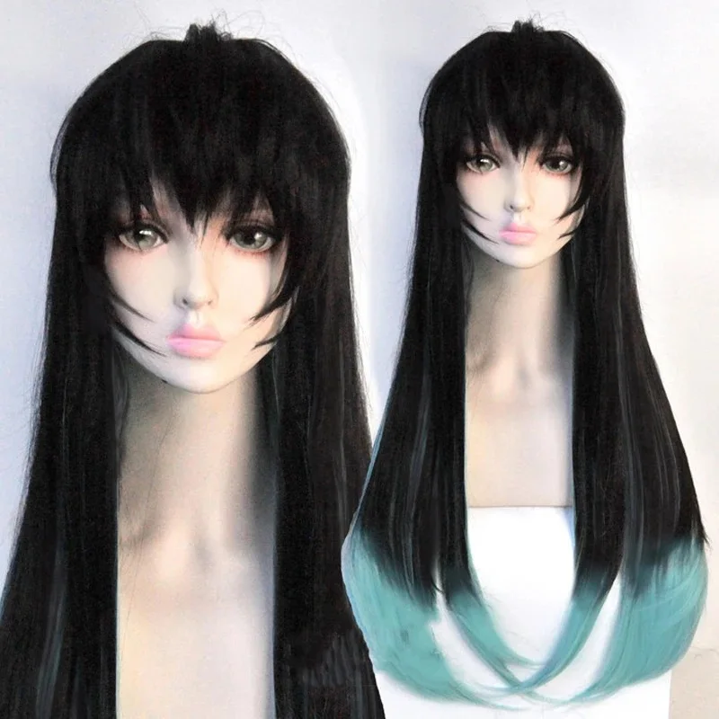 

Tokitou Muichirou Wigs Long Gradient Heat Resistant Synthetic Hair Cosplay Wigs + Wig Cap