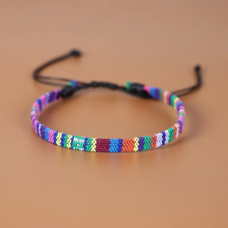 Bohemia Embroidery Woven Anklets For Women Men Anklet Set Adjustable Rope Braided Anklets Fashion Handmade Ethno Jewelry silver anklet bracelet ankle chains cubic zirconia anklet beads anklet fashion accessories