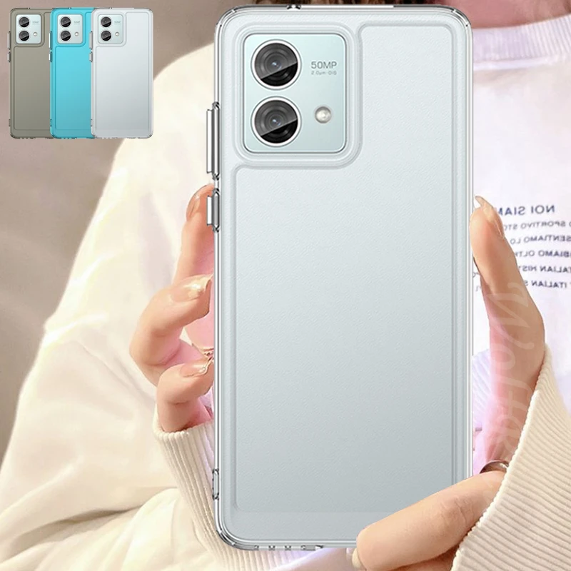Per Moto G84 Custodia Cover Moto G84 Capas Antiurto Paraurti Posteriore Trasparente Tinta Unita Trasparente Fundas Motorola Moto G84 G 84