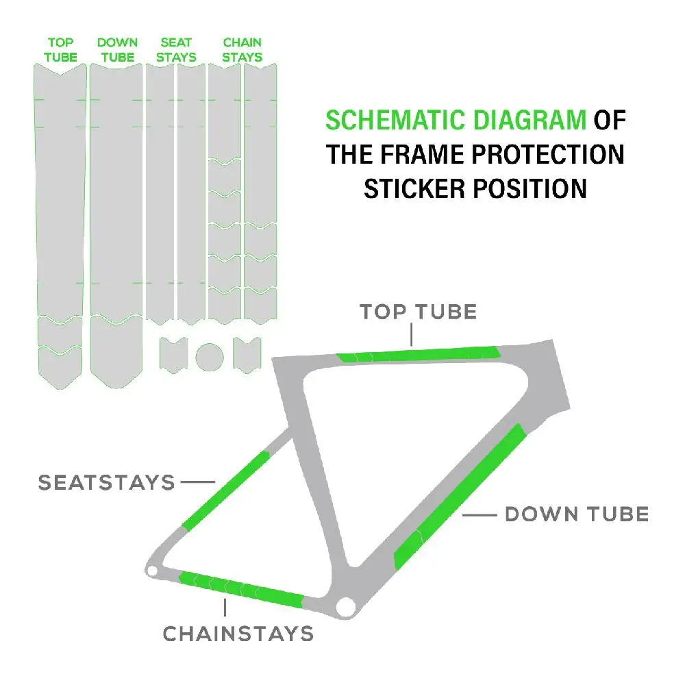 Chooee MTB Fahrradrahmen Gabel Schutzpolster, kratzfeste TPU-Schutzaufkleber, Mountainbike-Klebefolie – Detail 9