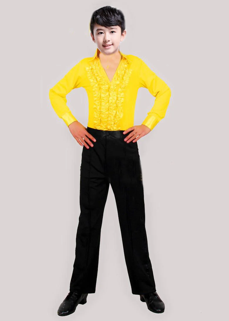 Boy Latin Dance Salsa Dance Costume Male Children's Ballroom Performing Party Costume Tops Pants Latin American