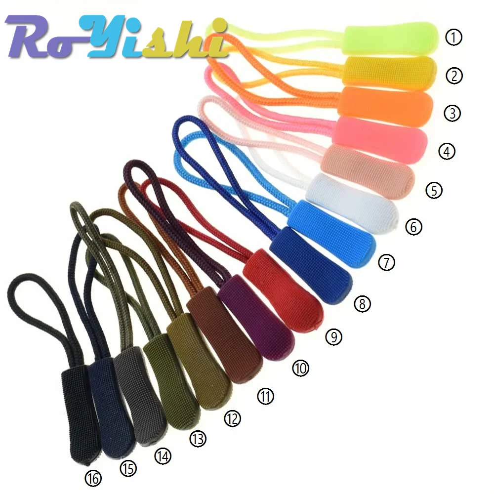 Mix Color Cord Zipper Pull Strap Lariat Black For Apparel Accessories zipper pullers zipper accessories 5 Pcs/Pack