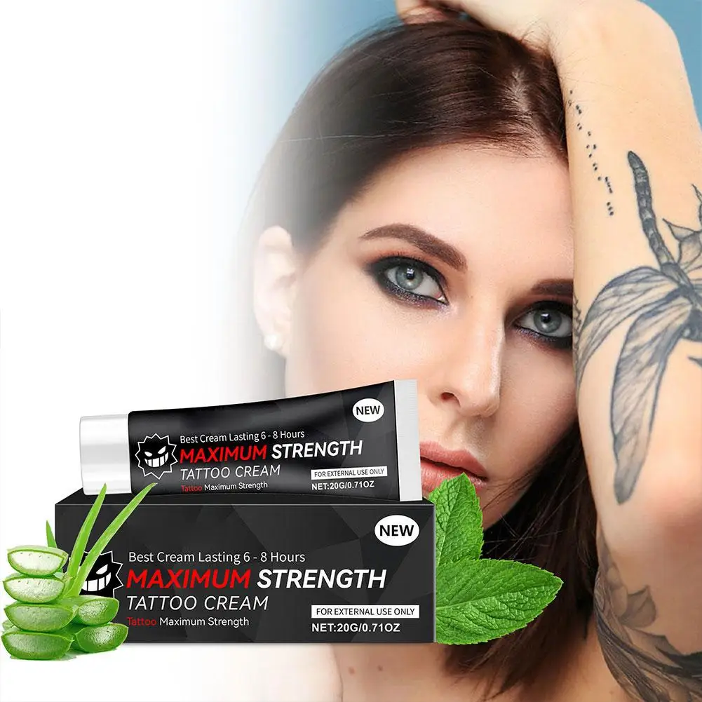 Crema per Tatuaggi a Massima Efficacia 20g, Gel Riparatore Post-Tatuaggio per la Cura della Pelle, Idratante, Anti-Cicatrice, Lenitivo, per la Preservazione del Colore - immagine 3