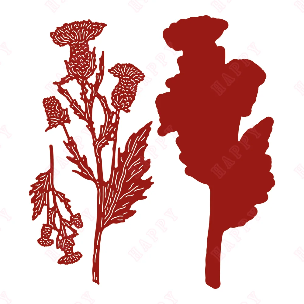 

New Metal Cutting Dies Forgotten Thistles Die Set Scrapbook Diary Decoration Craft Embossing Template DIY Greeting Card Handmade
