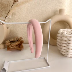 Gentle Pink Plush Women's Wide Hairband - Fashionable Solid Color Hair Accessory (1)