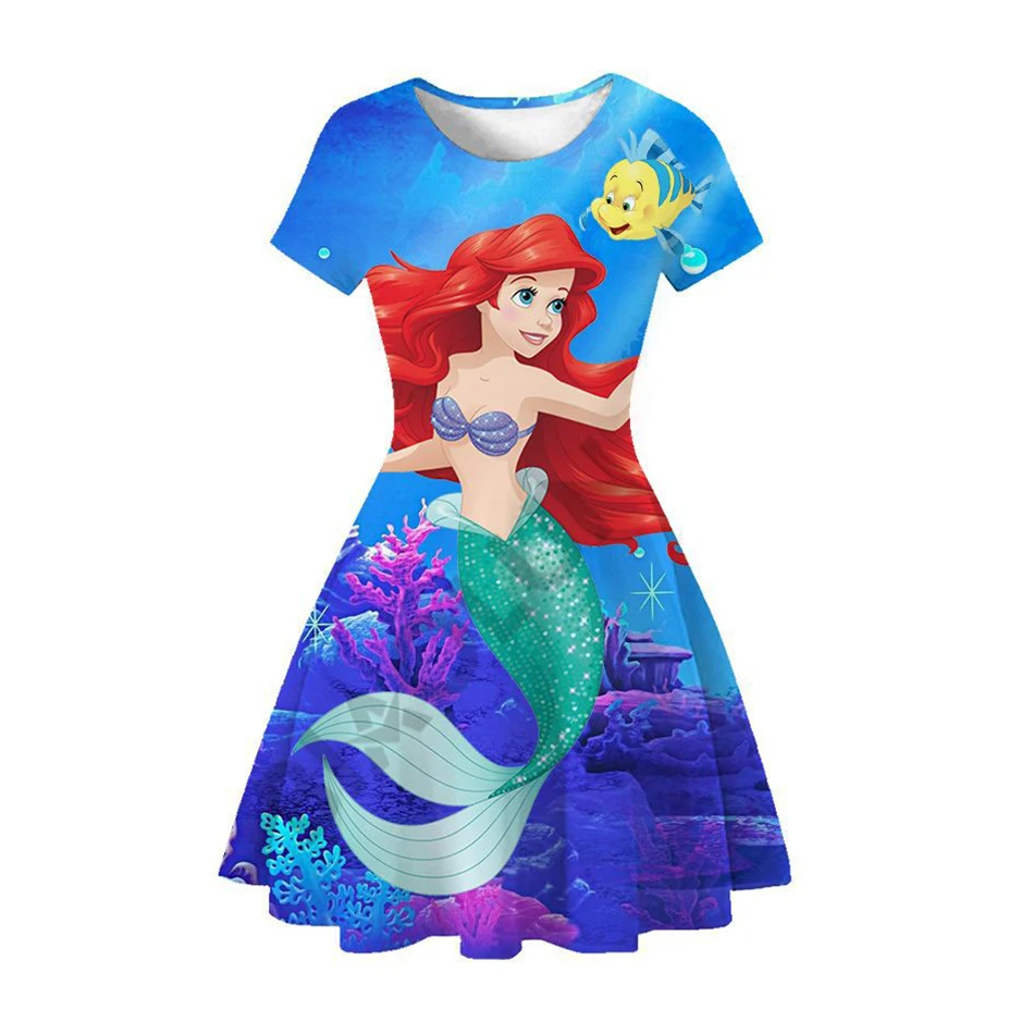 LMAA Vestido De Verão Pequena Sereia Menina Ariel Princesa Festa De  Aniversário Infantil De Carnaval Roupas GZDM