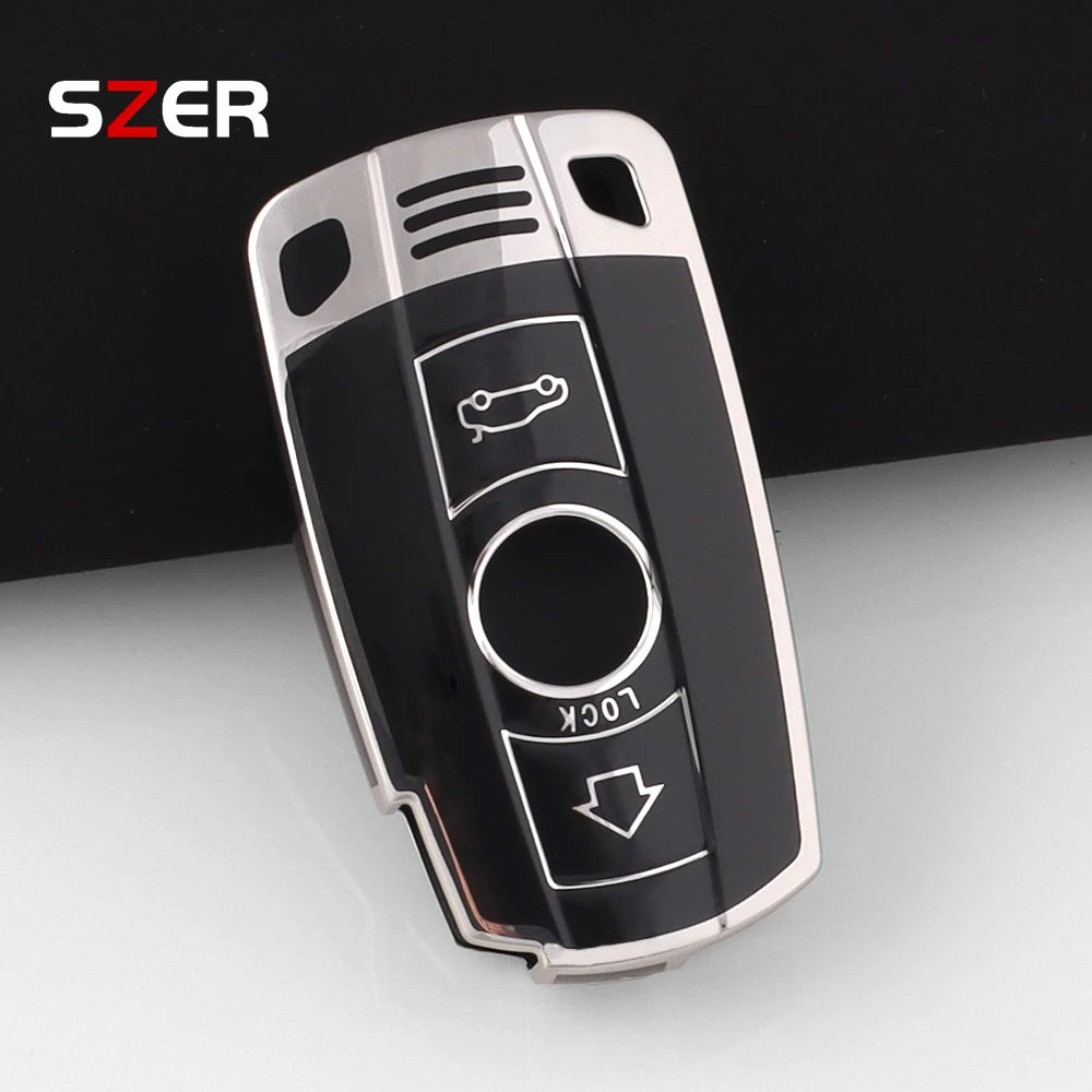 Luxury TPU Car Key Case Cover & Protector with Keychain Attachment