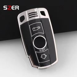 Luxury TPU Car Key Case Cover & Protector with Keychain Attachment (Black only case)