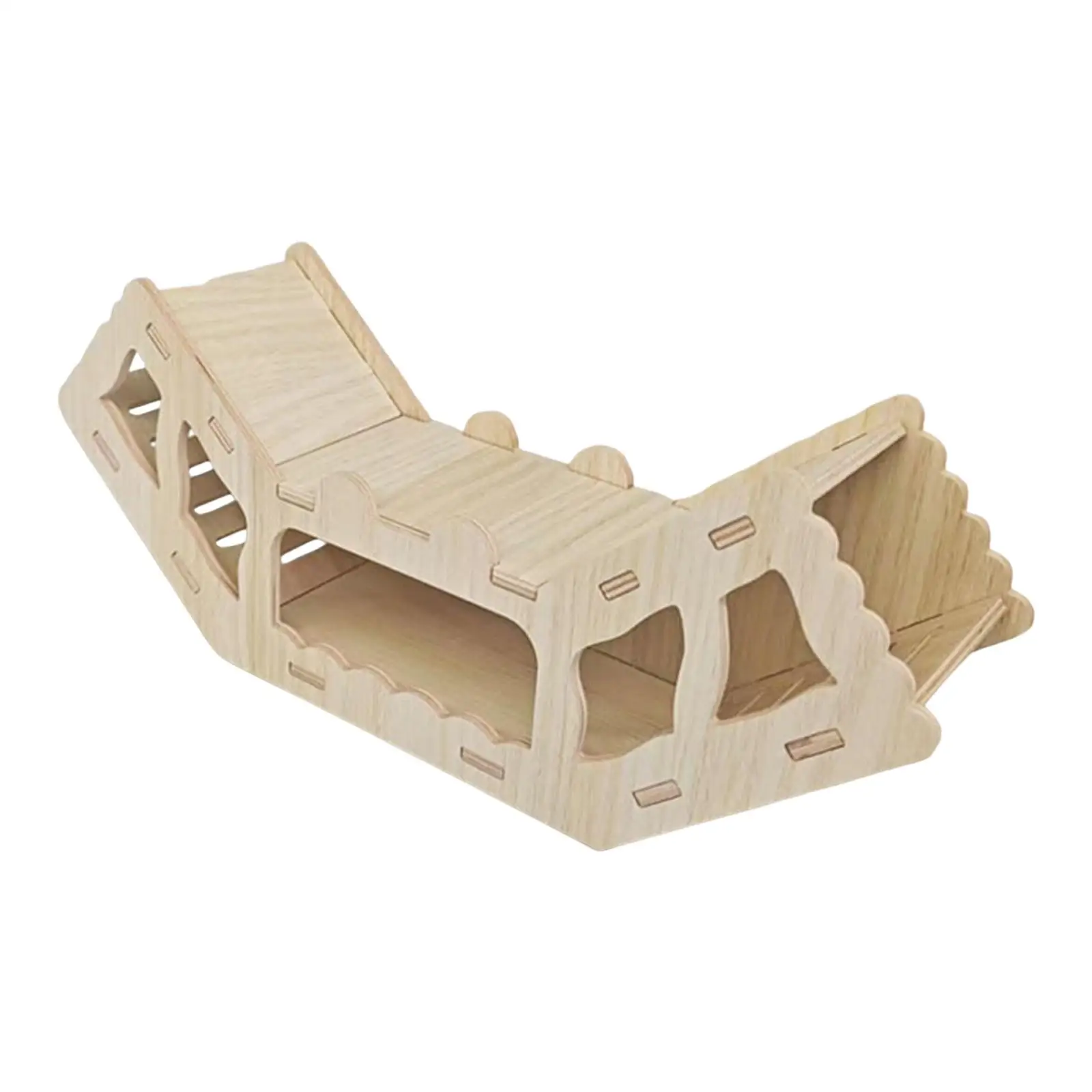 Wooden Hamster Burrow Climbing Hideaway Multi Chamber Design for Cage Landscape Decor Versatile Hiding Space Wooden Hamster Burrow Climbing Hideaway Multi Chamber Design for Cage Landscape Decor Versatile Hiding Space