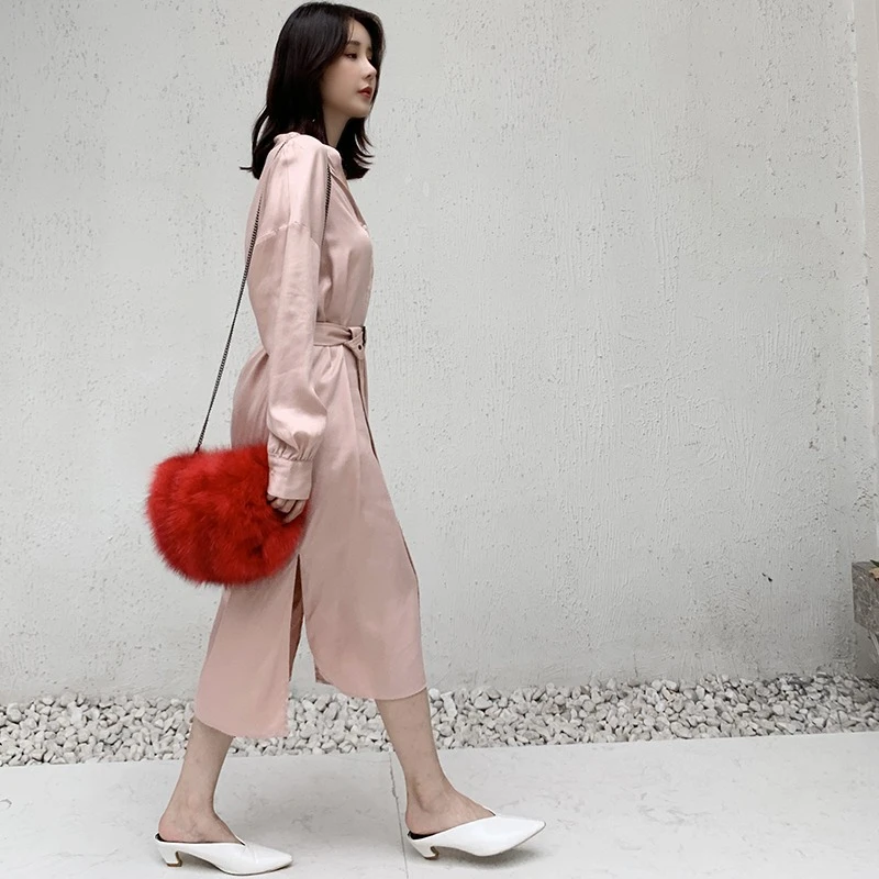 2023 Women's Fashion Fur Shoulder Bag Luxury Natural Fluffy Fox Fur Crossbody Bag Winter Casual Hand Warmer Fur Bag