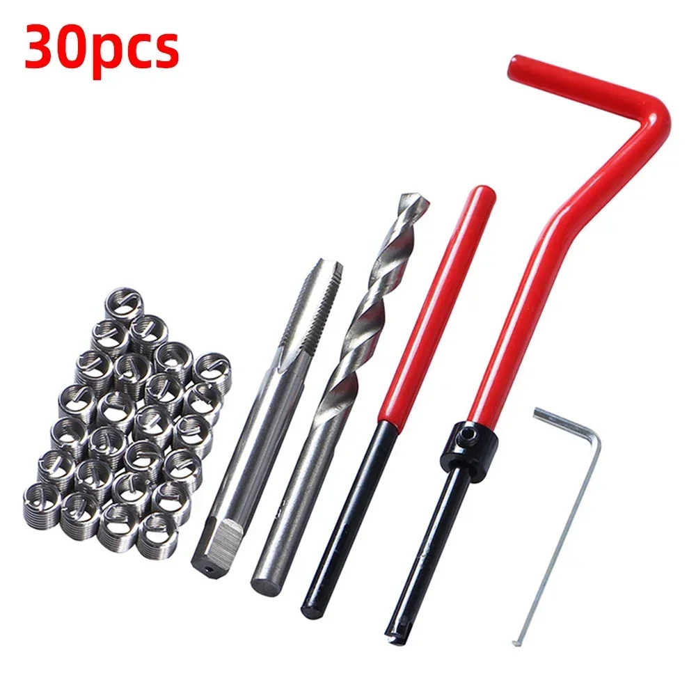 30pc Stainless Steel Helical Thread Repair Inserts Kit, M5/M6/M8 Fully Threaded, Tapping Screw Sleeve Set for Repair and Thread