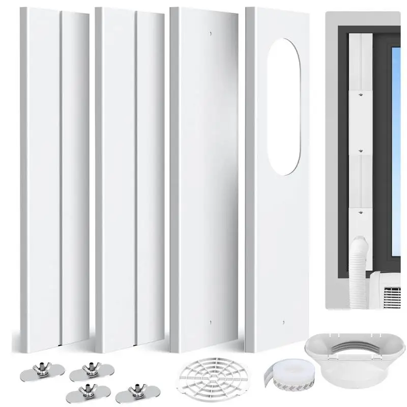 Universal Air Conditioning Window Kit With AC Sealing Panel,air Conditioning Accessories Retractable Baffle Exhaust Hose Set