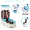 Automatic Dog Feeder Waterer Gravity Pet Food Dispensers Cat Water Dispenser Large Capacity Storage Container Food Water Bowl 2