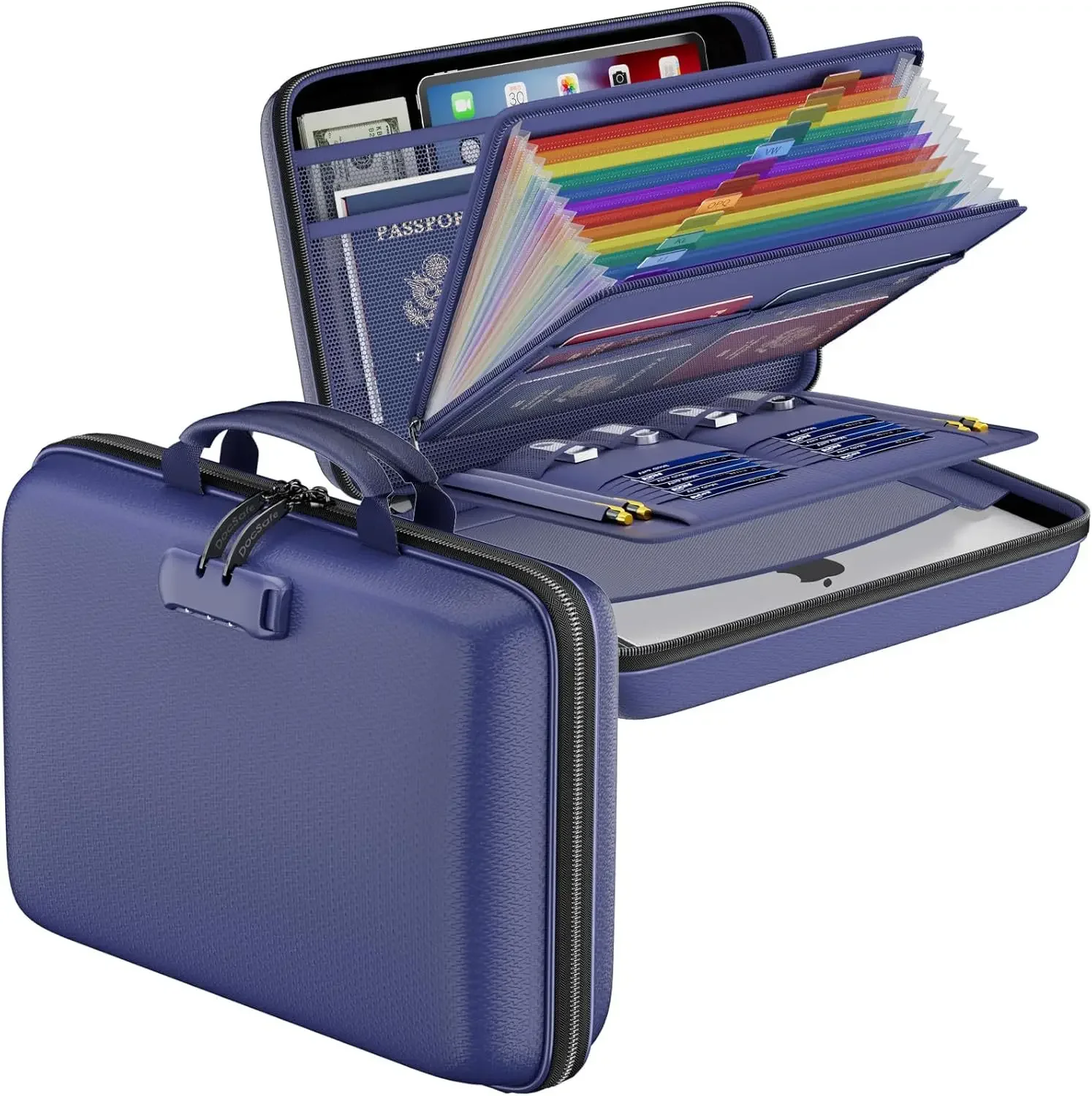 Fireproof Waterproof Document Bag Portable Hard Case for Certificates Passports Gun Safe - 5
